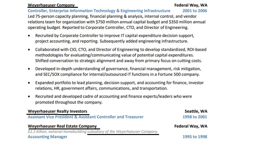 how to show promotions on resume method 3